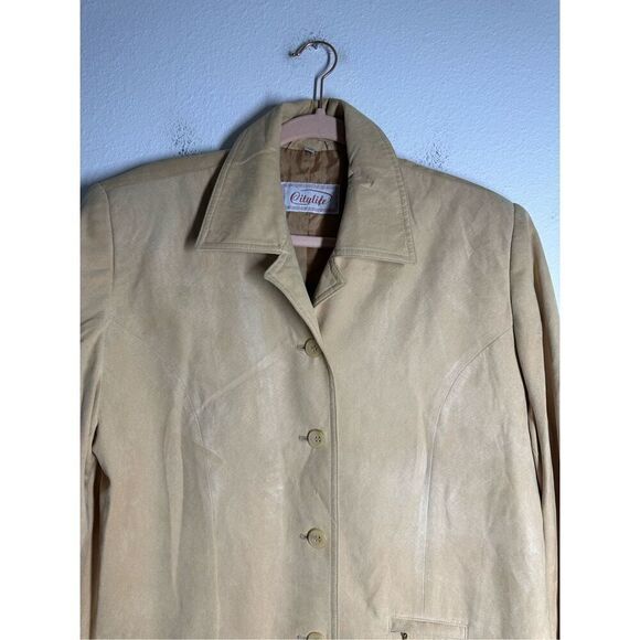 Rare Vintage Citylife Faux Suede Women’s Blazer Lined Button Up Sz L See Notes - Picture 2 of 13